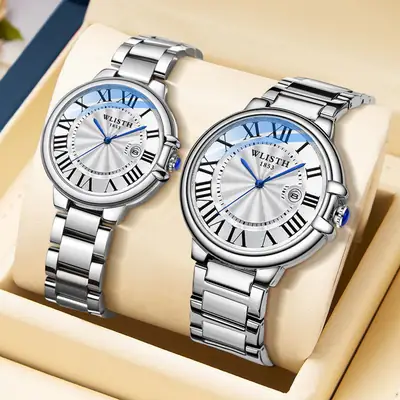 Volis Couple Steel Watch Set Waterproof Luminous Classic Men's Watch