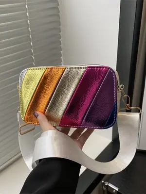 Women's Rainbow Stripe Shoulder Crossbody Bag 2025