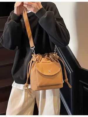 Women Crossbody Bag Brown Canvas Spring Summer 2026