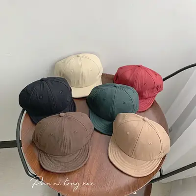 Beige Japanese Baseball Cap for Kids All Season