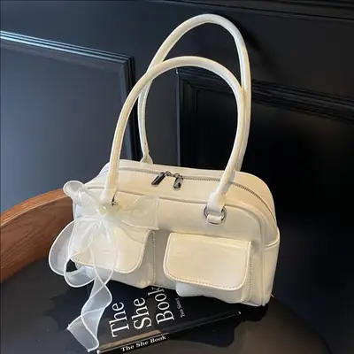 Women's Cream Korean Style Shoulder Bag 2025
