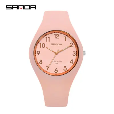 Sanda Quartz Watch White Candy Color Ultra-Thin