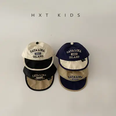 Baby Black Embroidered Baseball Cap Summer Thin Soft Bristle