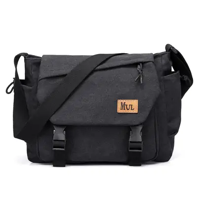 Men's Canvas Crossbody Bag Large Multi-Compartment Business Commuter