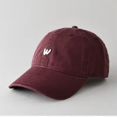 Men's Burgundy Embroidered Baseball Cap with Logo