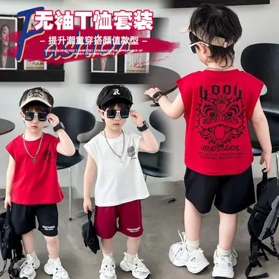 Boys Red T-Shirt Short Sleeve Summer 2025
