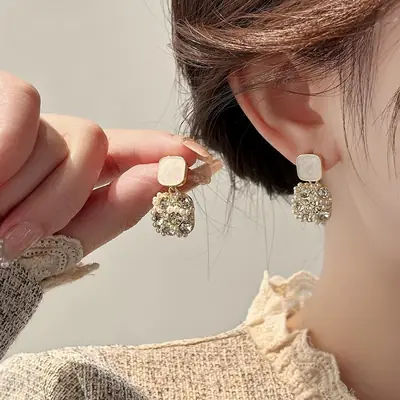 White Pearl Drop Earrings for Women Elegant Luxury 2025