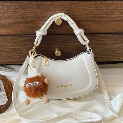 French Style White Shoulder Crossbody Bag for Women