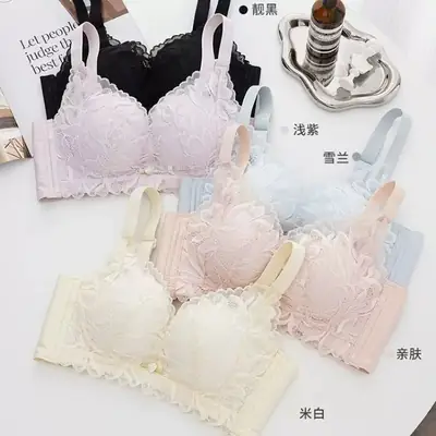 Women's Adjustable Full Cup Bra Pink Lace