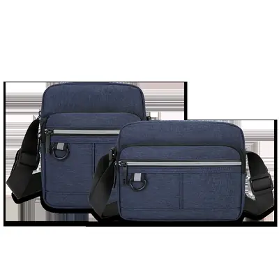 Men's Blue Nylon Shoulder Messenger Bag Set