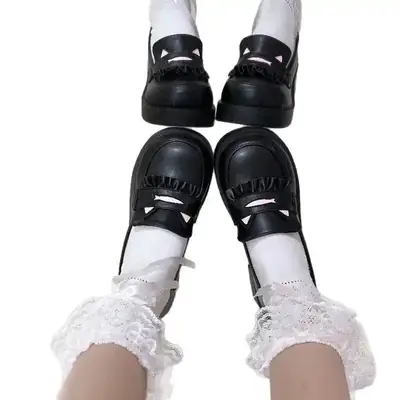 Small Leather Shoes Original Japanese Women's Thick Bottom Round Head JK Uniform Shoes Slip-on Student Shoes Lolita College Shoes