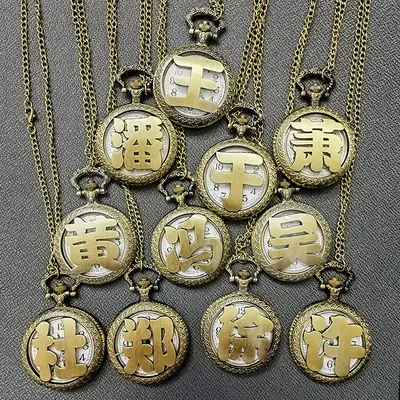 Old Man Antique Chinese Pocket Watch with Family Name Design