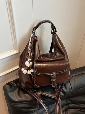 Retro Brown Shoulder Tote Bag for Women 2025 New Arrival