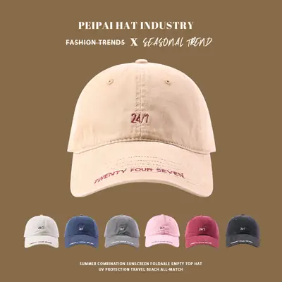 Korean Style Embroidered Baseball Caps Women Spring Summer