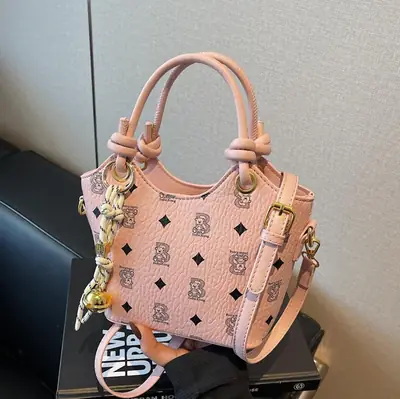 Pink Printed Hand Bag Women's 2025 New Fashionable Textile All-match Shoulder Bag Super Popular Crossbody Bag
