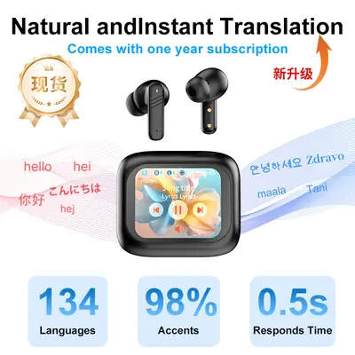 AI Translation Headset White Wireless Bluetooth 5.3