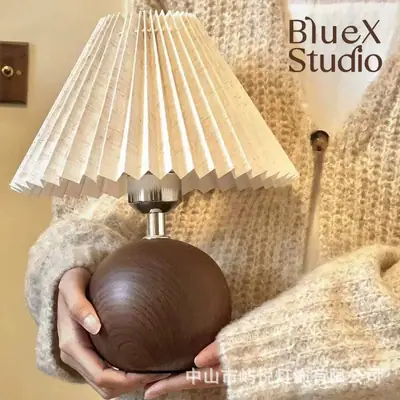 Scandinavian Pleated Night Light Lamp for Bedroom