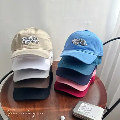 Korean Style Embroidered Baseball Caps Women's Wide Brim Soft Top