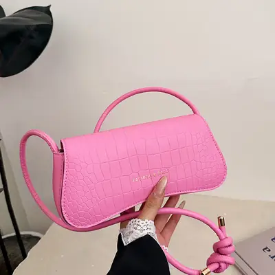 Pink Quilted Shoulder Crossbody Bag for Women