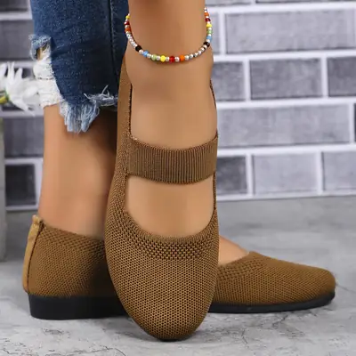 Black Knitted Slip-On Casual Shoes Large