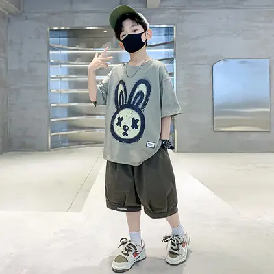 Boys Bunny Print Shorts T-Shirt Set Summer 2026