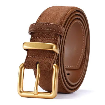 Women's Vintage Frosted Belt with Gold Buckle Maroon