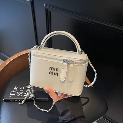 Women's Chain Strap Mini Crossbody Bag Cream
