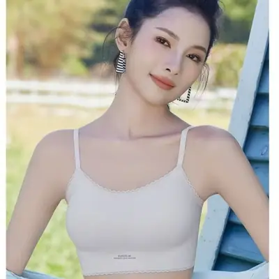 2820 Spring/Summer Seamless Bra with Lace Straps