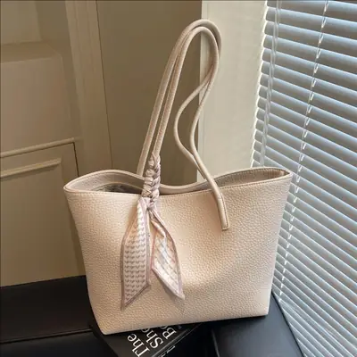 Women's Large Capacity Korean Style Tote Bag Beige
