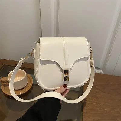 White Saddle Shoulder Bag for Women