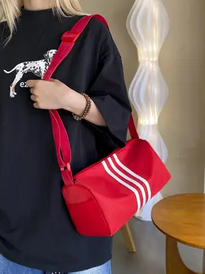 Red Japanese Crossbody Bag for Women Large Capacity Leather Goods