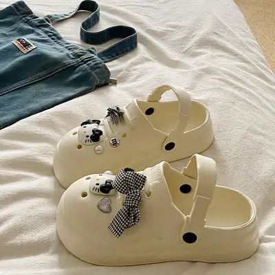 Women's Black Bow Cat EVA Sandals Summer