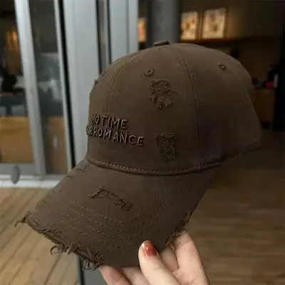 Women's Gray Cotton Baseball Cap with "New Time Odyssey" Design