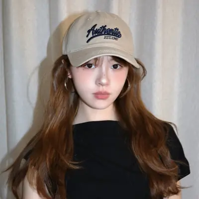 Pink Letter Embroidered Women's Baseball Cap