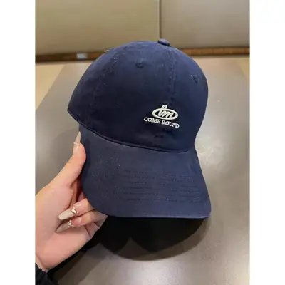 Black Embroidered Baseball Cap for Women Men Washable Cotton