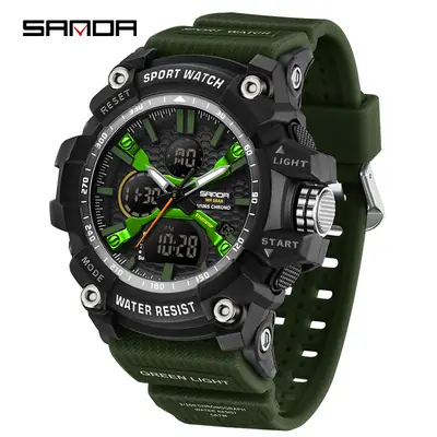 Waterproof Sports Watch with Orange Strap