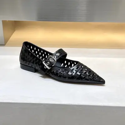 Pointed Hollow Buckle Mary Jane Shoes Women Spring Summer Flat
