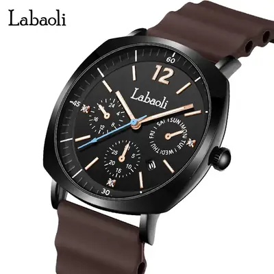 Laboli Women's Quartz Watch with Rose Gold Dial & Green Strap