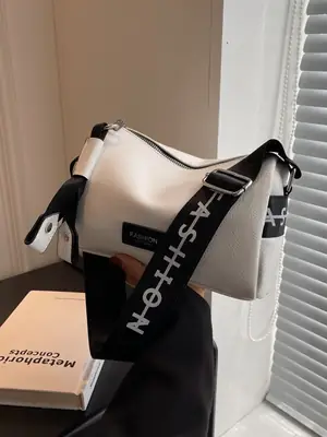 Women's Crossbody Bag Black White 2025 Niche Design