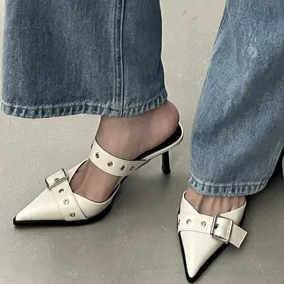 Women Pointed Belt Buckle Sandals Summer 2025