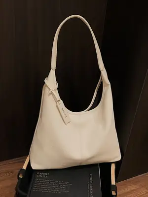 Women's Cream Bucket Bag Large Capacity Shoulder Tote