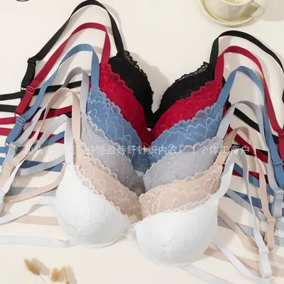 Lace Gathered Bra for Women European American
