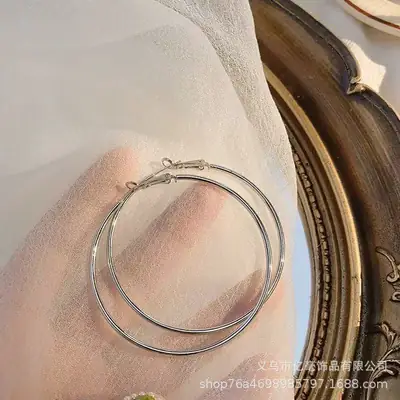 925 Silver Hoop Earrings for Women European American Trendy