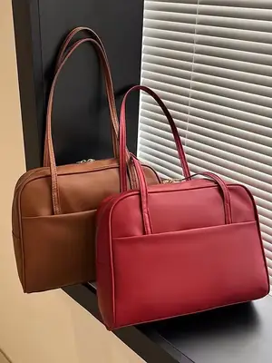 Korean Style Large Capacity Shoulder Bag Women's Autumn Winter 205 New Retro Underarm Bag All-match Large Capacity Tote Bag