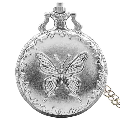 Vintage Silver Quartz Pocket Watch for Women