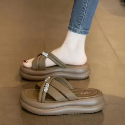 Women's Beige Platform Sandals Summer 2025