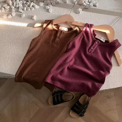 Boys Vest Summer Thin Western Style Sleeveless T-Shirt