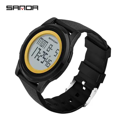 Sanda Digital Fitness Watch Black Red 17:59 Display
