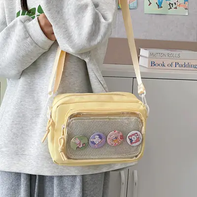 Japanese-Style Anime Doll Shoulder Bag Yellow