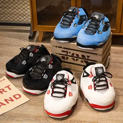 Net red with spoof A4 home shoes fat head cotton slippers coconut shoes back to the future home couple cotton slippers
